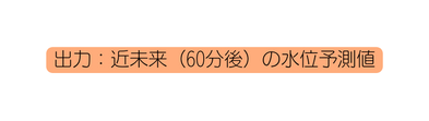 出力 近未来 60分後 の水位予測値