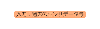 入力 過去のセンサデータ等